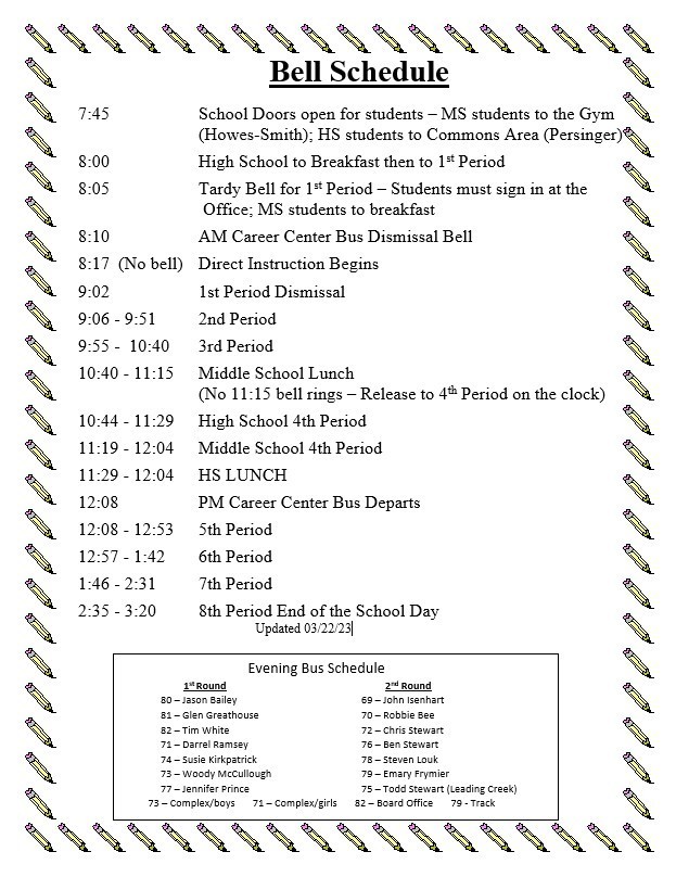 New Bell Schedule