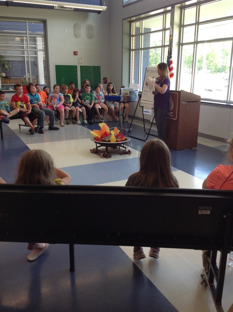 Gilmer Public Library visits during Campfire to share about summer programs.